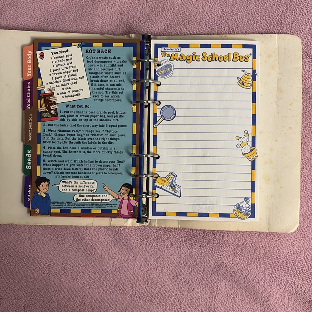 1995-1996 Magic School Bus books (food chain and how things grow) & Notebook - Picture 13 of 16